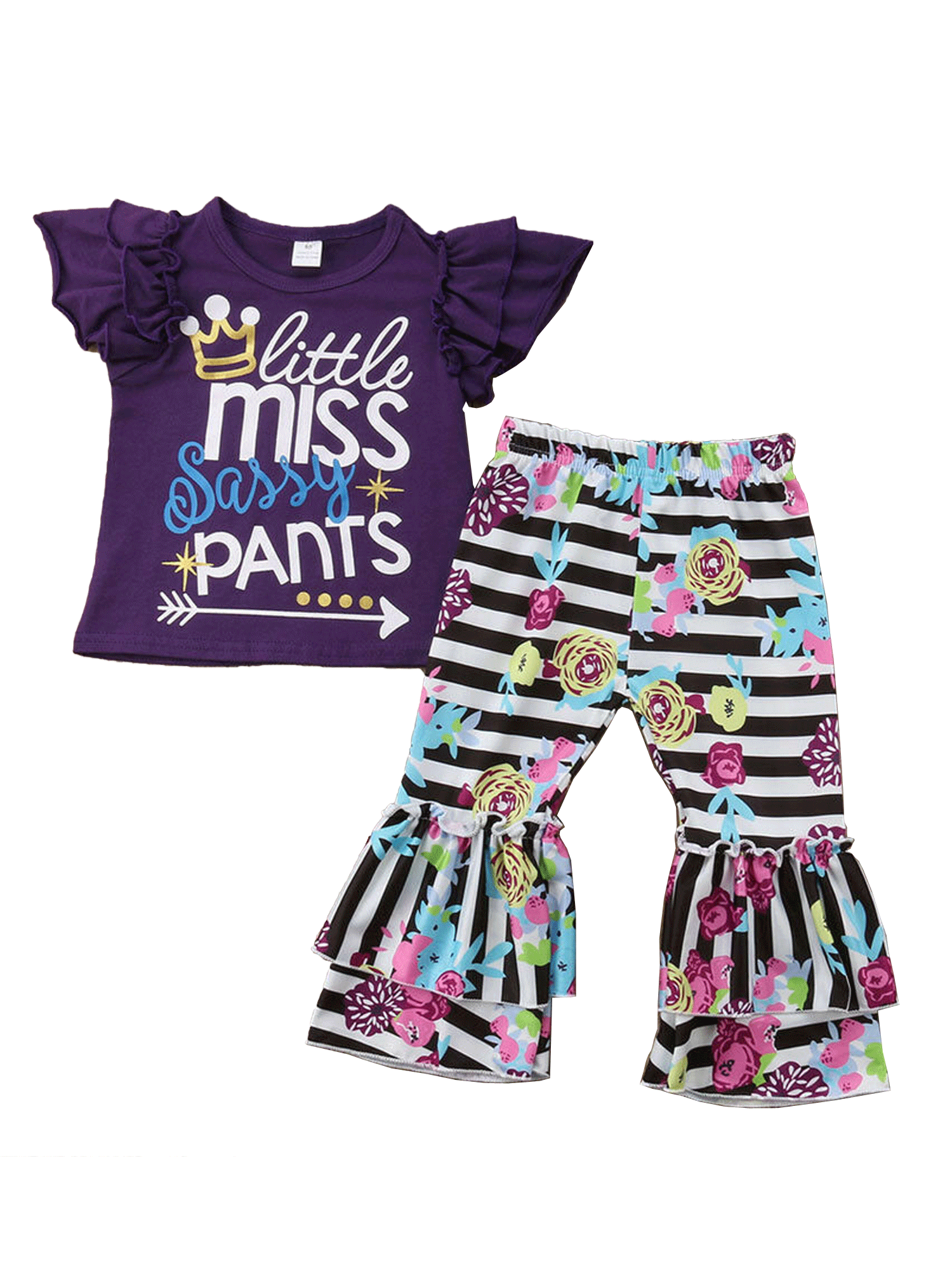 Toddler Little Girls Ruffle Fall Dresses+Floral Leggings Pants Outfit